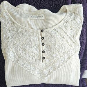 Embroidered Mesh Henley from Lucky Brand.